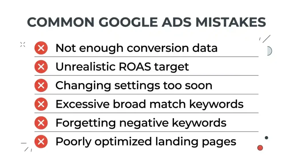 Common google ads mistakes to avoid