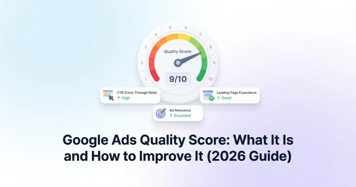 Google Ads Quality Score: What It Is and How to Improve It (2026 Guide)