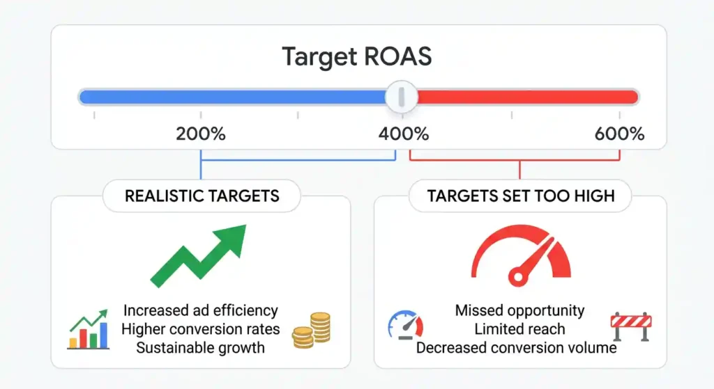 How to set Target Roas in Google Ads